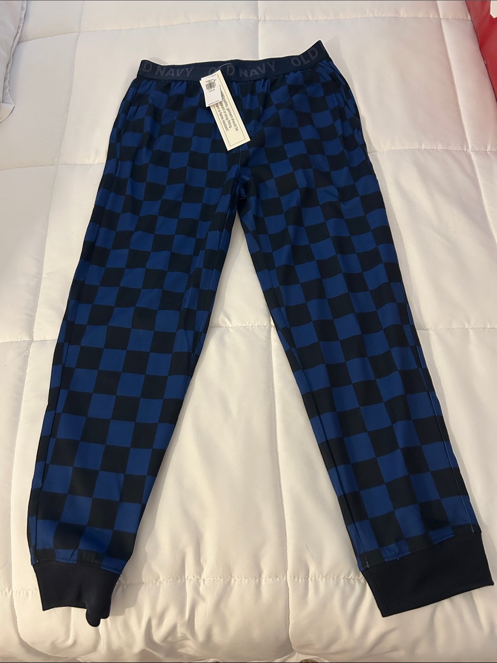 Old Navy Blue and Black Checkered Jogger pajamas